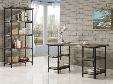 Salvaged - 4 Shelf Writing Desk With Hollow Board - Brown