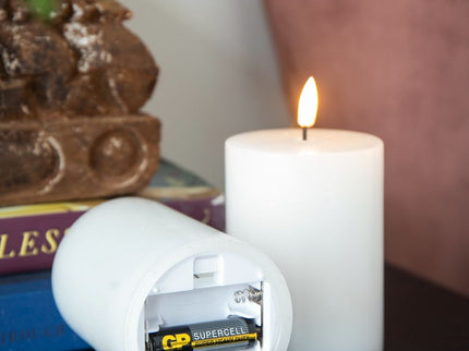 LED Candles With Wick And Remote Control Timer (Set of 2) - White