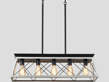 Chandelier Pendant Light For Dining Room Kitchen, 5 Light Fixture With Adjustable Height