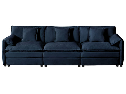 Modern Comfy Deep Seat Modular Sectional Sofa Cloud Couch With Ottoman