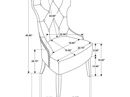 Tufted Dining Chair With Button Tufting And Nailhead Trim
