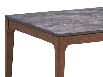 Bevis - Engineered Stone Top Dining Table - Walnut