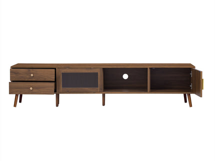 76" TV Stand, Entertainment Center With Storage Cabinets, TV Media Console Table For Living Room - Natural