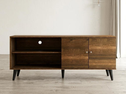 Amidon - TV Stand, With 2 Storage Shelves And 1 Cabinet