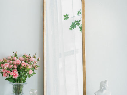 Wood Floor Mirror, Full Body Mirror Dressing Make Up Mirror For Bathroom