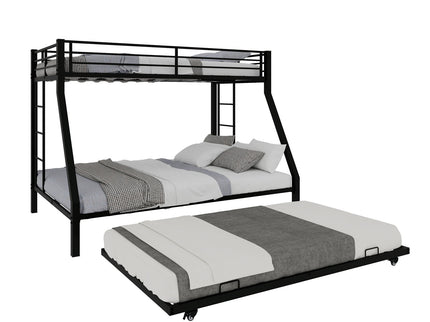 Bunk Bed For Kids, Convertible Frame With Ladders & Guardrail