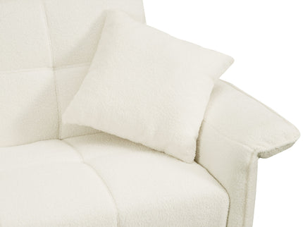 Convertible Double Futon Sofa Bed With Folding Armrests For Living Rooms