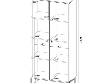 Gunderson - 8 Shelf Accent Cabinet - Oak