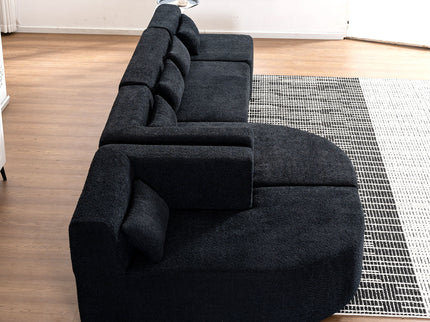 Upholstered Sofa Free Combined Sofa Couch With 2 Chaise Lounge And Five Back Pillows For Living Room