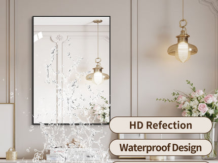 Framed Wall Mirror For Bathroom - Black