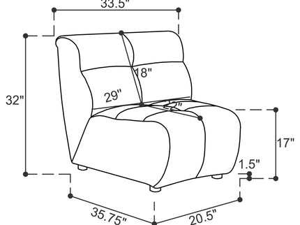 Oliver - 5 Piece Upholstered Sectional Sofa With Curved Silhouette - Ivory