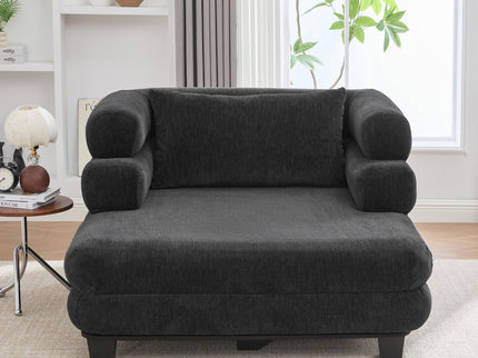 Oversized Chaise Lounge Sofa Bed With Deep Seat And Layered Armrests