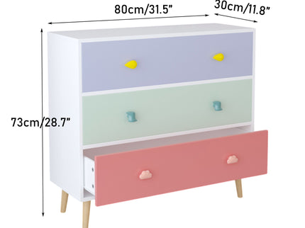 3 Drawer Dresser, Storage Cabinet With Anti Tip Safety