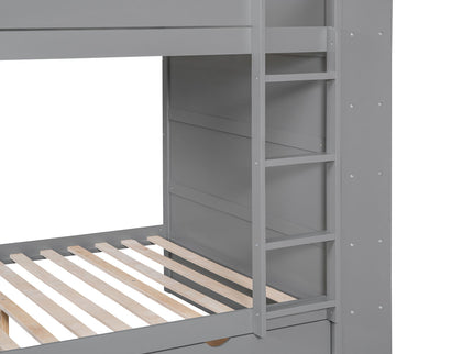 Bunk Bed With 2 Drawers And Multi Layer Cabinet