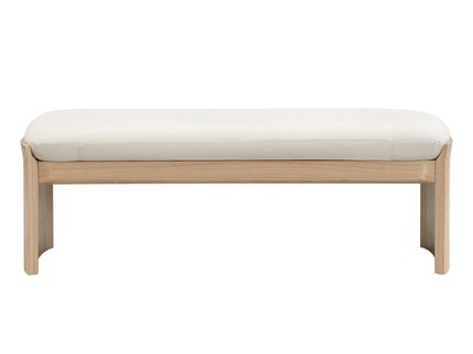Footstool With Soft Cushion For Living Room - Beige / Natural
