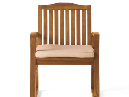 Della - Wood Armchair (Set of 2) Outdoor Dining Chairs - Cream
