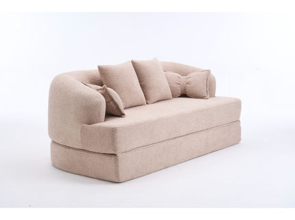 Foldable Sofa Bed, Boneless Couch Convertible Sleeper With 4 Pillows