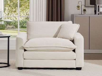 Modern Classic Fabric Single Chair Deep Seat Sofa With Pillow