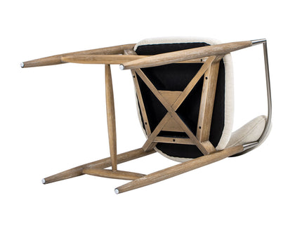 Artemis - Mixed Material Upholstered Counter Stool - Warm White