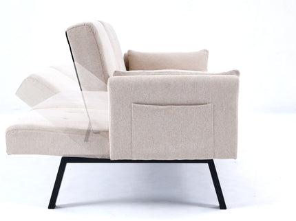 Sofa Bed With Foldable Design And Cup Holder