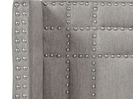 Elle - Wingback Upholstered King Bed - Silver Gray