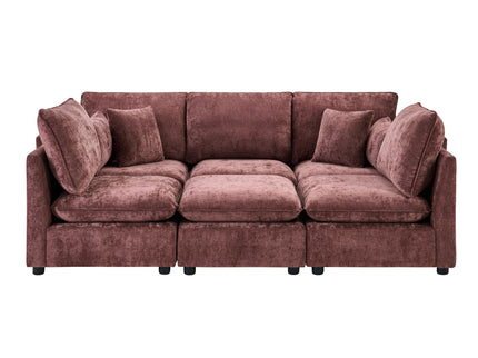 Modern Sectional Sofa U-Shaped With Movable Ottoman Storage Armrests And USB Ports