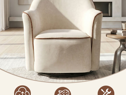 360° Swivel Accent Chair With Flared Arms