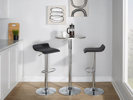 Bistro - Contemporary Adjustable Round Bar Table - Silver