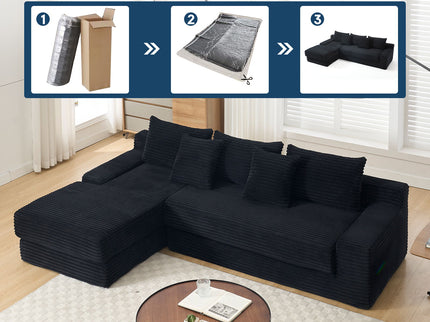 Modern L - Shaped Sectional Couch With Memory Foam