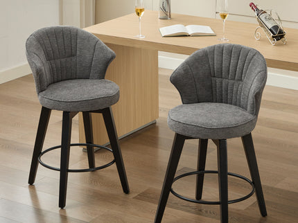 Wing Back Swivel Bar Stools (Set of 2)