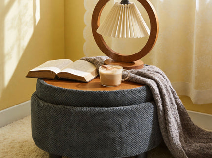 Storage Round Footstool Table Ottoman