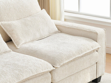 Modern Comfy L Shaped Sectional Sofa With Movable Ottoman