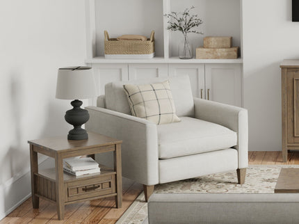 Lev - End Table With Bottom Drawer - Smoky Brown
