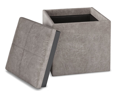 Rockwood - Upholstered Cube Storage Ottoman With Tray