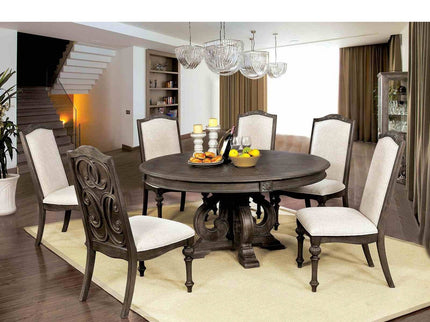 Elegant Dining Set Round Table And Side Chairs