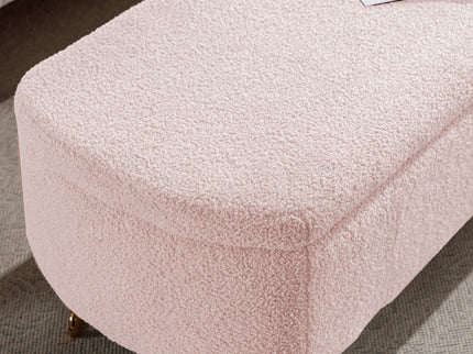 Storage Ottoman Bench For End Of Bed Legs, Modern Camel Faux Fur Entryway Bench Upholstered Padded With Storage For Living Room Bedroom
