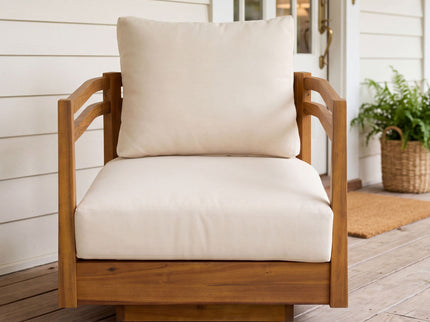 Outdoor Smooth Swivel Chair With Cushions