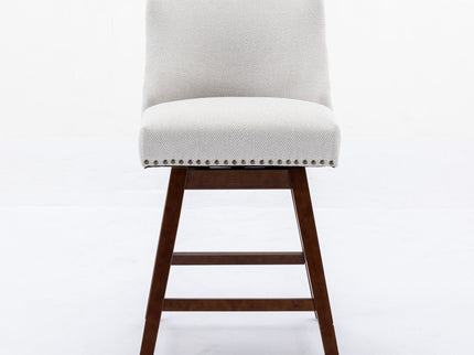 Counter Height Swivel Barstools, 26'' H Seat Height Upholstered Bar Stools (Set of 2), Fabric