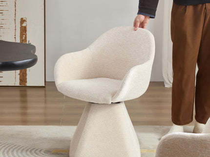180° Rotating Accent Chair For Living Room - Beige