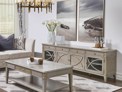 Dauphin - TV Stand Storage Display Console Table - Gray Cashmere