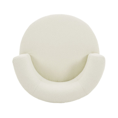 Swivel Accent Chair, 360° Rotating Design With Ergonomic Support For Living Room, Bedroom & Home Office - Cream White