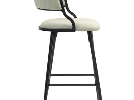 Counter Height Bar Stools With Powder Coating Base And Footrest (Set of 2) -