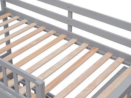 Bunk Bed With 6 Drawers And Flexible Shelves, Bottom Bed With Wheels