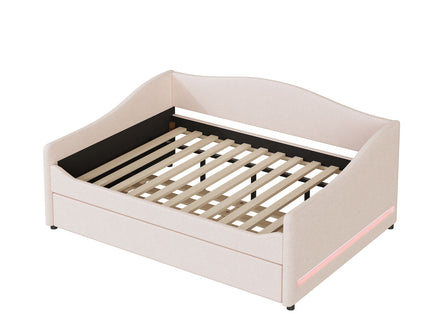 Upholstered Daybed With Light And Trundle