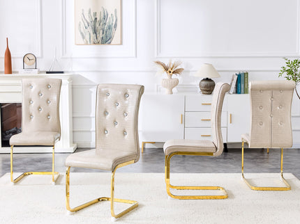 Elegant Design Alligator Skin Upholstered Dining Chairs