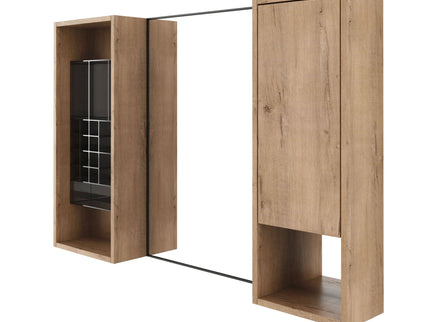 41.3" Wall Mounted Cabinet With Storage, Medicine Cabinet With Door And Adjustable Shelves - Imitative Oak