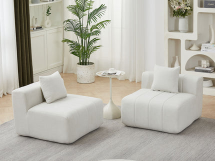 Modular Sectional Sofa With 2 Pillows, Symmetrical Design