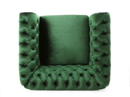 Nexuson - Upholstered Chesterfield Chair With Deep Tufted And Nailhead Trim