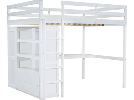 Loft Bed With Built In Wardrobe, Desk, Shelves And Drawers