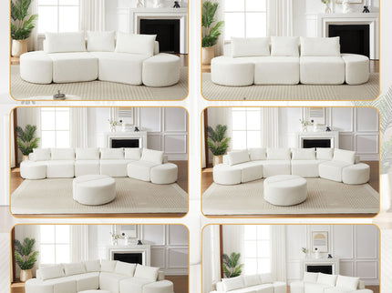 V - Shaped Modular Sofa Set With 3 Pillow